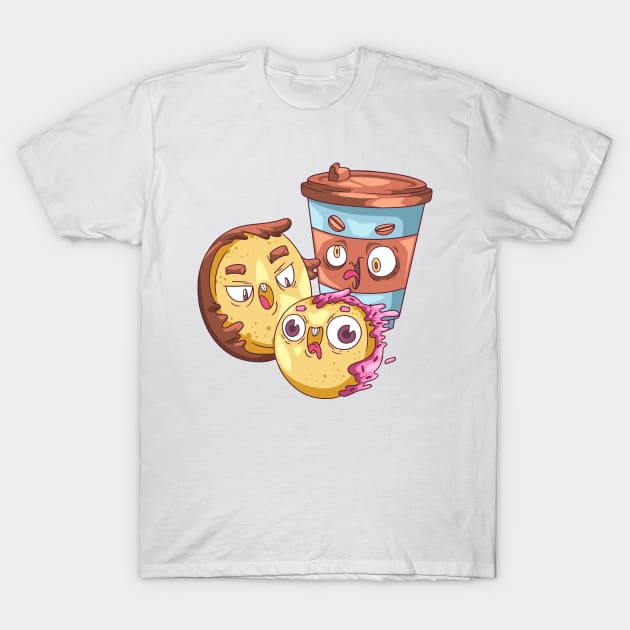 Cookie Coffee Funny T-Shirt by Mako Design 